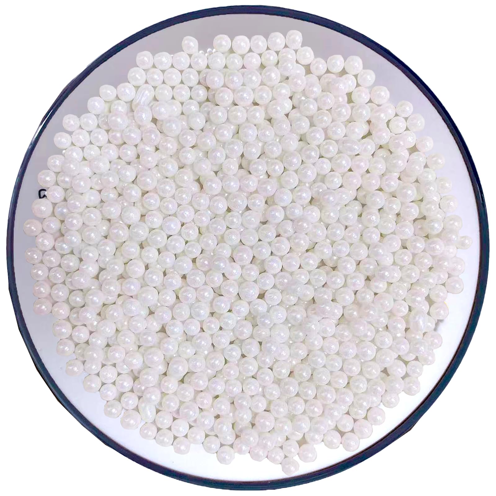 Sentovac 4mm White Pearl Sprinkles Edible Cake Decorating Sugar Candy Cookie Cake Cupcake Topper Ice Cream Baking Decorations Ha