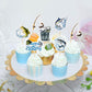 Cyodoos 36Pcs Fishing Cupcake Toppers Go Fishing Theme Decorations Baby Shower Boys Girls Happy Birthday Party Tropical Party Ca