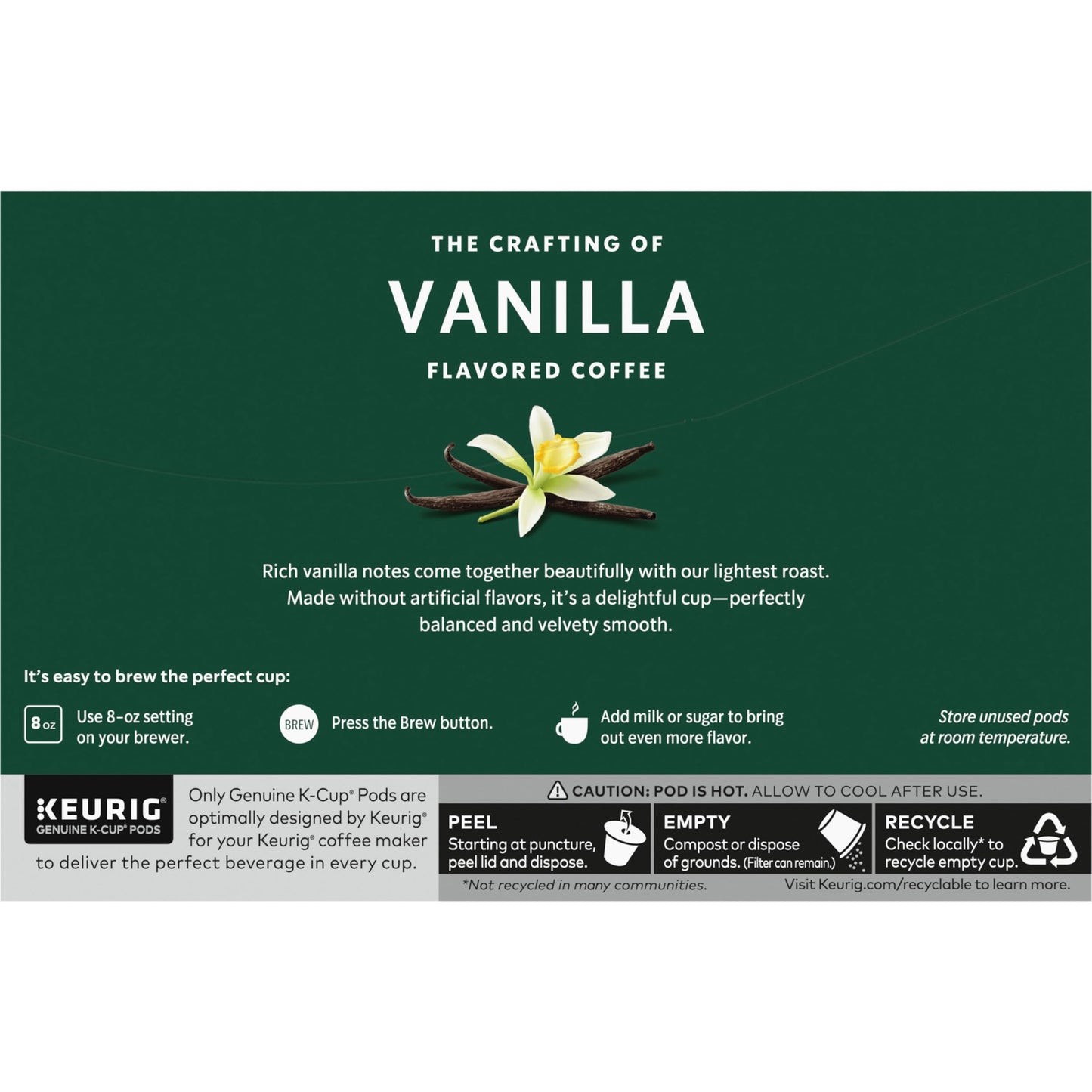 Starbucks K-Cup Coffee Pods, Vanilla Flavor, 100% Arabica, 60 Pods (6 Boxes), 10 Count per Box