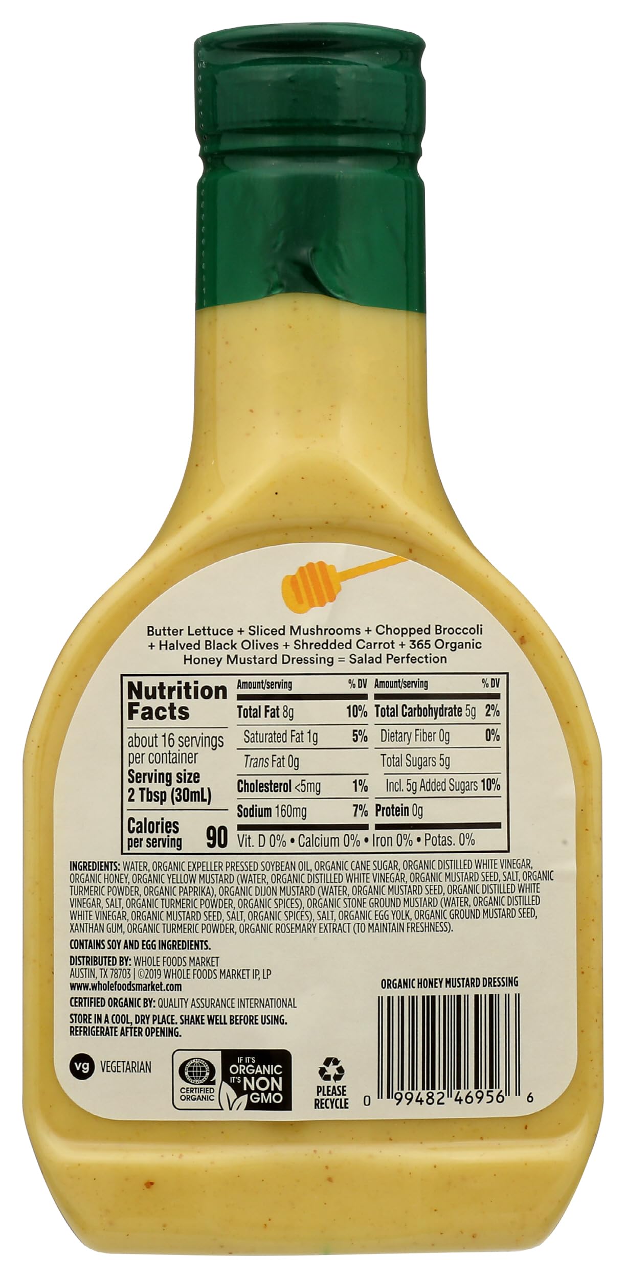 365 by Whole Foods Market Organic Honey Mustard Dressing, 16 Fl Oz, Pack of 1
