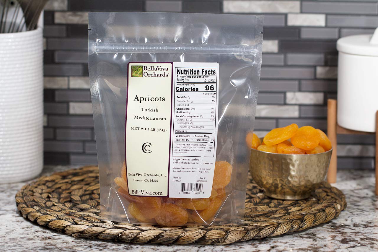 Bella Viva Orchards Dried Turkish Apricots, 1 lb of Dried Fruit