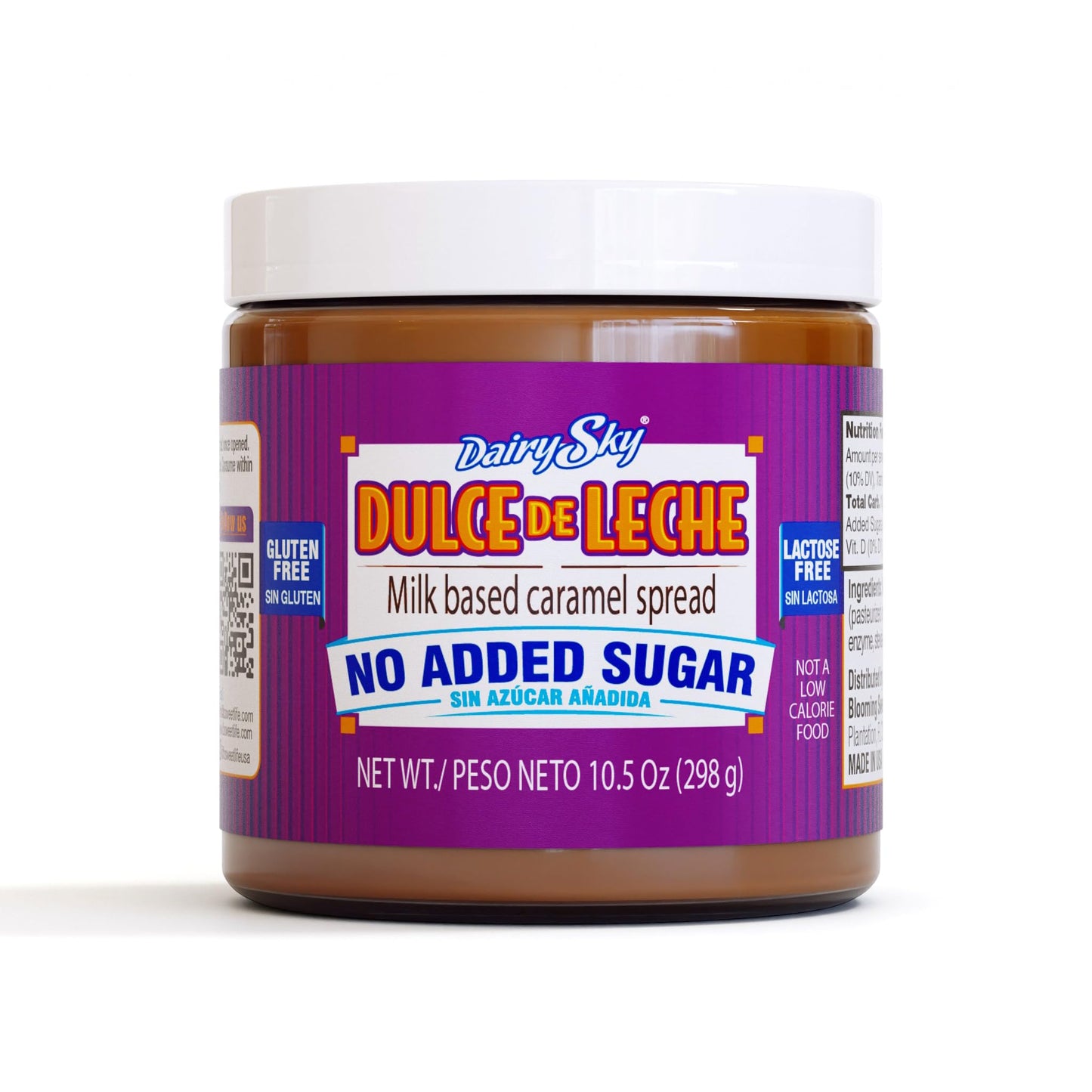DairySky Dulce de Leche No Added Sugar - 10.5oz Made with Real Milk, Gluten-Free - Milk Based Caramel - Perfect for Desserts