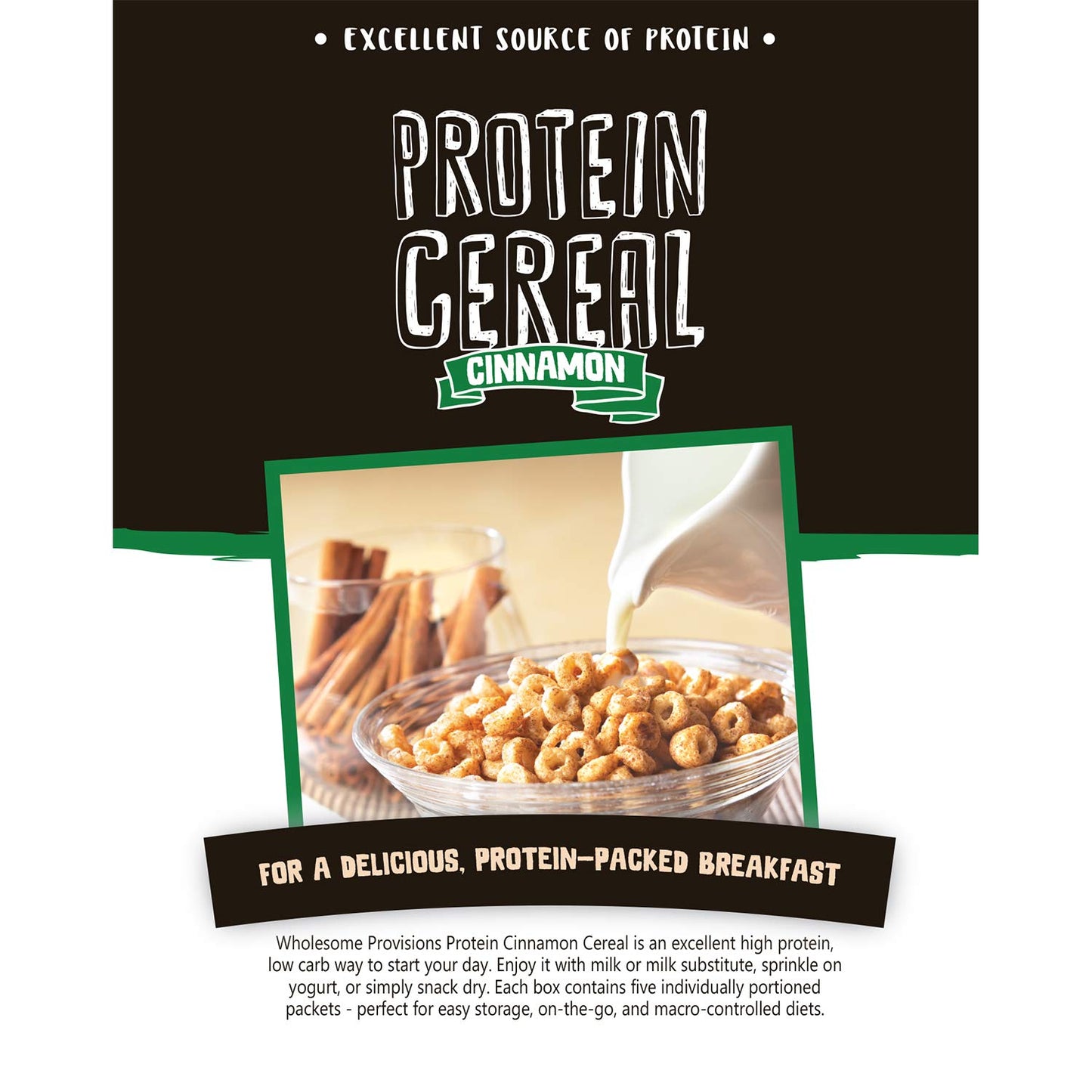 3 Pack Protein Cereal, Low Carb Cereal, High Protein Cereal, 15g Protein, 6g Net Carbs, High Performance Cereal, Macro-Controlle