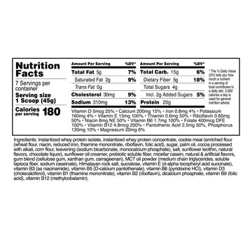 TransformHQ Meal Replacement Shake Powder, Cookies & Cream, Gluten Free, Non-GMO, 10 Ounce (Pack of 1), Model TFM-15085