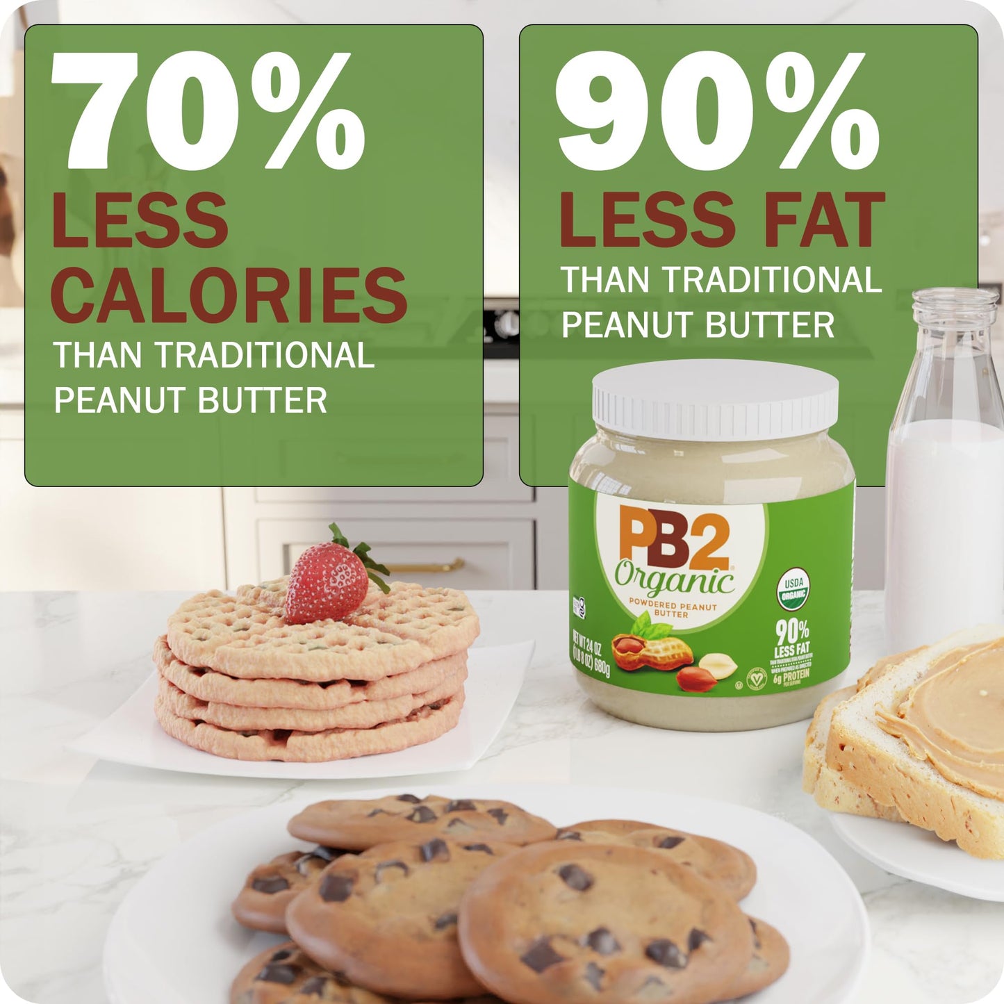 Pb2 24Oz Organic Powdered Peanut Butter - Usda Organic Certified, Non-Gmo Project Verified, Gluten-Free