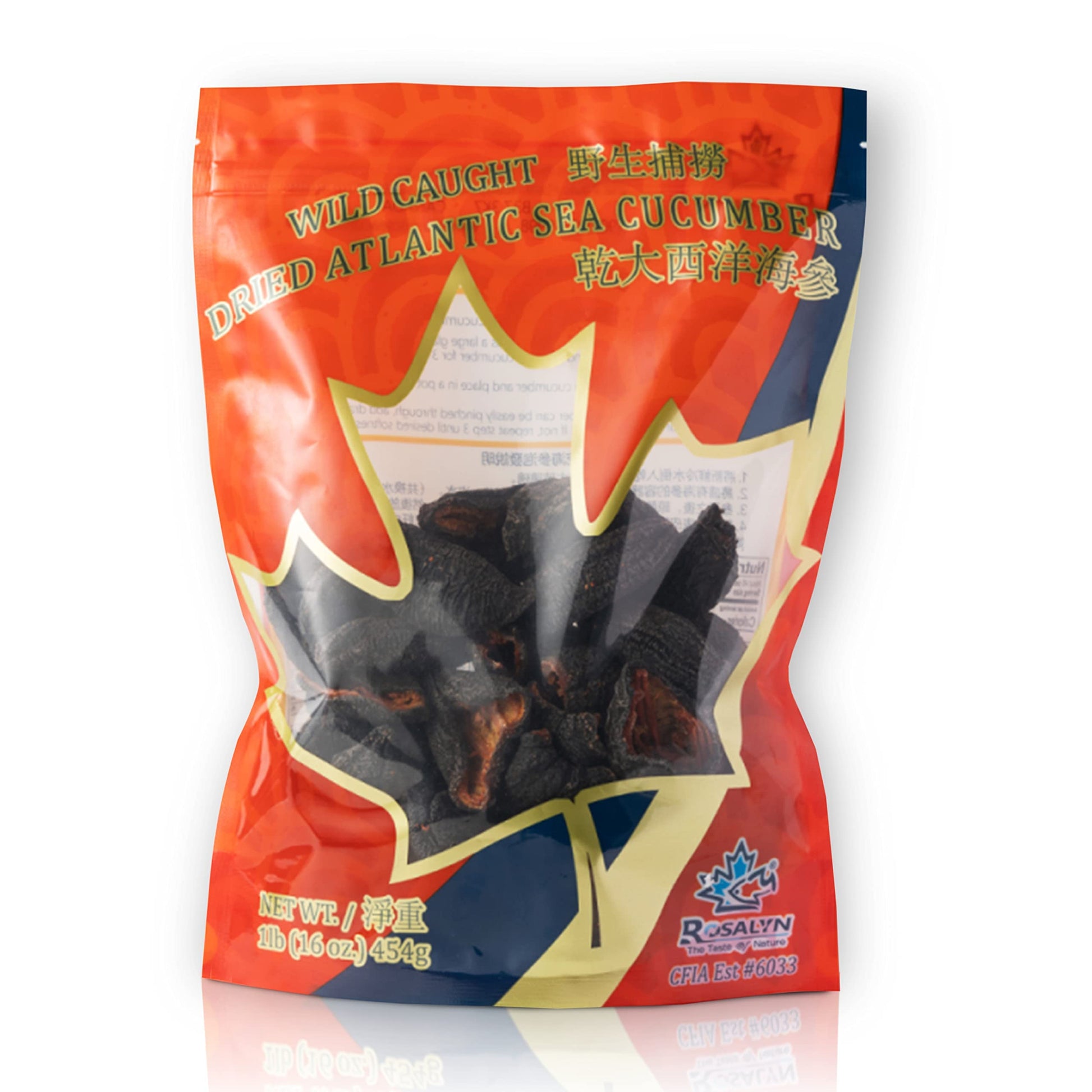 ROSALYN Premium Atlantic Canada Wild Caught Sea Cucumber Dried - Butterfly Cut - 454g (16oz) - Canadian Certified