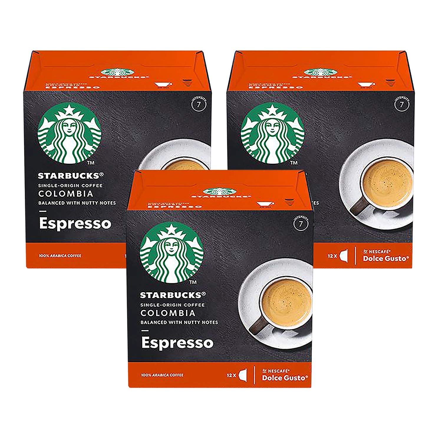 NESCAFÉ DOLCE GUSTO Espresso Capsules, Starbucks Colombia, 36 Count (3 Boxes)