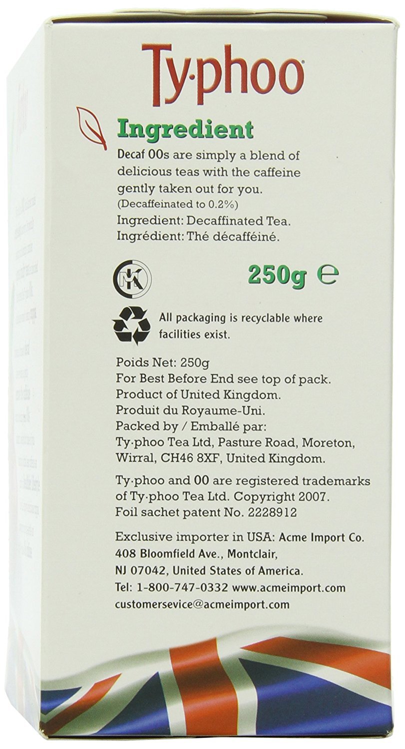 Typhoo British Tea, Decaf, Foil Fresh Teabags, 80 Count 160G
