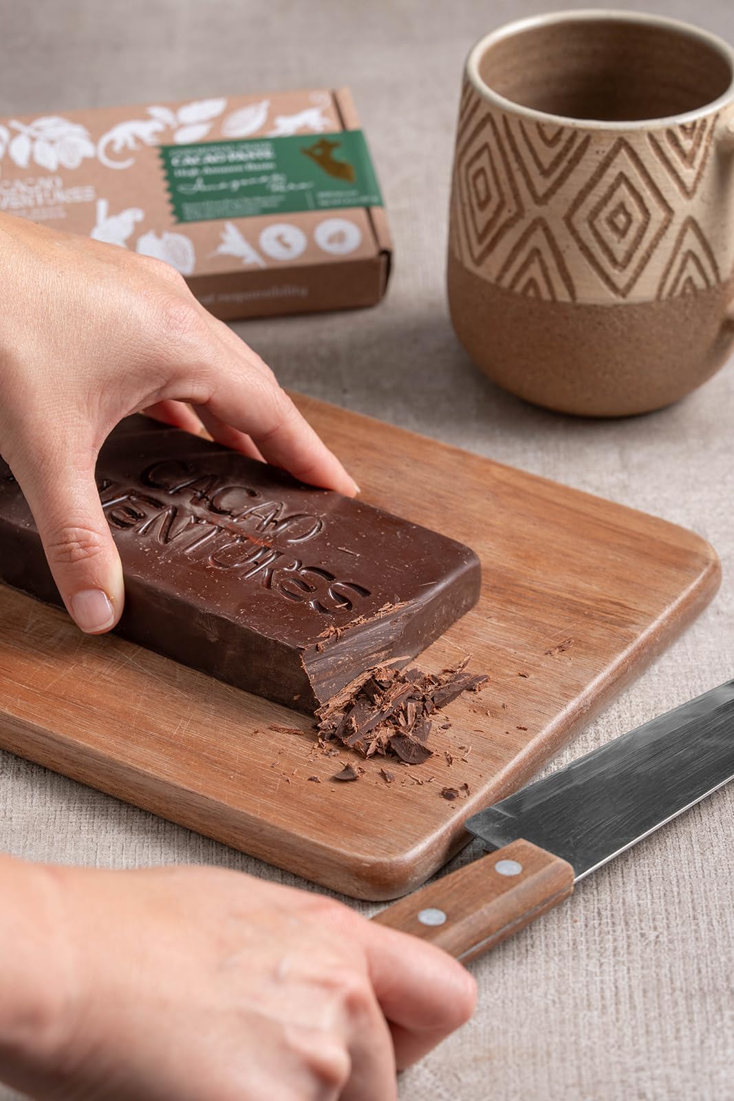 Cacao Adventures Ceremonial Cacao Block | 100% Pure Cacao from Peru, Untempered, Unsweetened, Vegan, 8 oz | Ethically sourced an