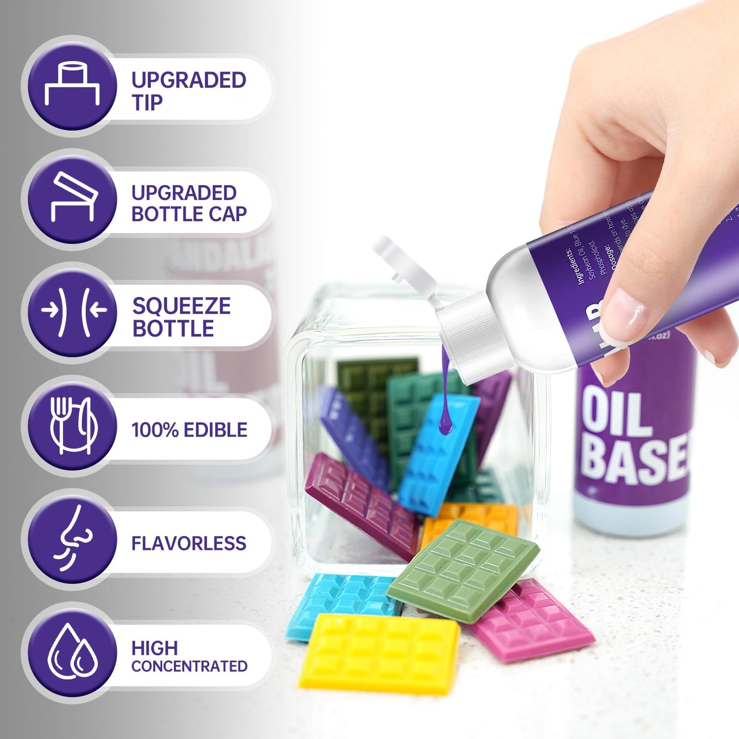 Violet Oil Based Food Coloring For Chocolate, Candy Melts, Donuts, Strawberries, Frosting, Cake, Professional Edible Oil Chocola