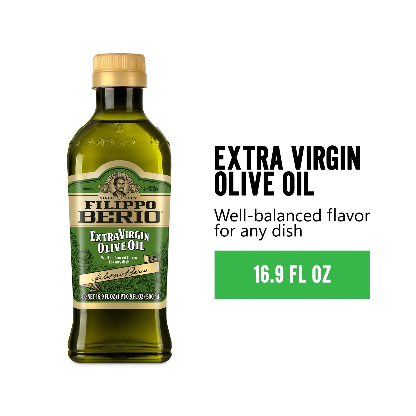 Filippo Berio Extra Virgin Olive Oil, 16.9 Ounce Rpet Bottle