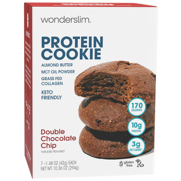 Wonderslim Protein Cookie, Double Chocolate, Keto friendly, Low Carb, Gluten Free (7ct)