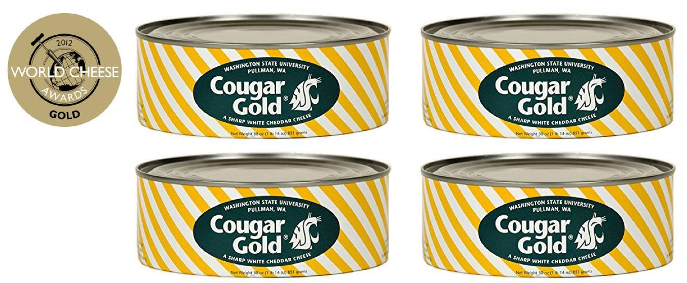 SU Creamery Wazzu Cougar Gold Sharp White Cheddar Cheese (30oz Can) (4-Can Pack)