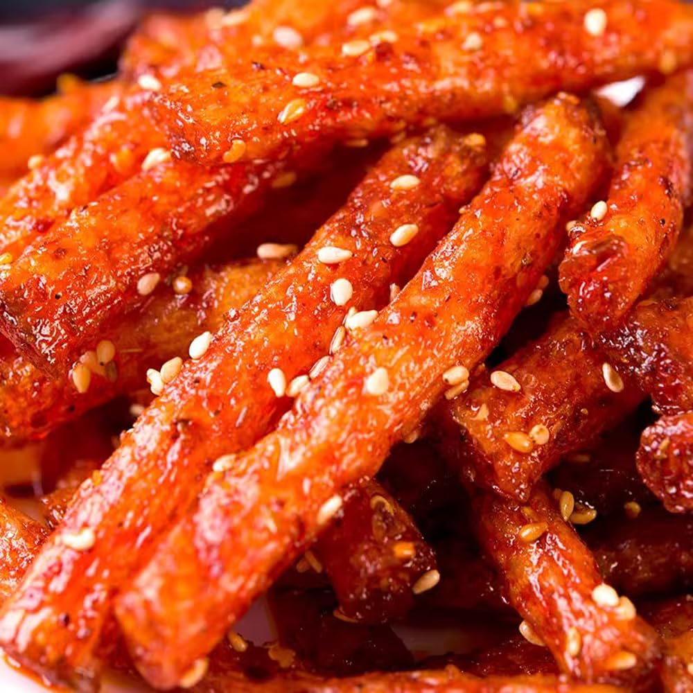 Fraunitsh Latiao Spicy Strips, Gluten-Free Chinese Snack, 3.6oz per Pack, Pack of 2