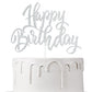 Notbadsys Happy Birthday Cake Decorations, Gold Double-Sided Glitter Letters, Birthday Party Supplies, Cake Topper Decorations (Silver)