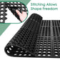 Rubber Floor Mats Anti Fatigue Kitchen Mats 9 Pack 11.8'' X 11.8'' Modular Interlocking Floor Tiles, Drain Pool Balcony Patio Ya
