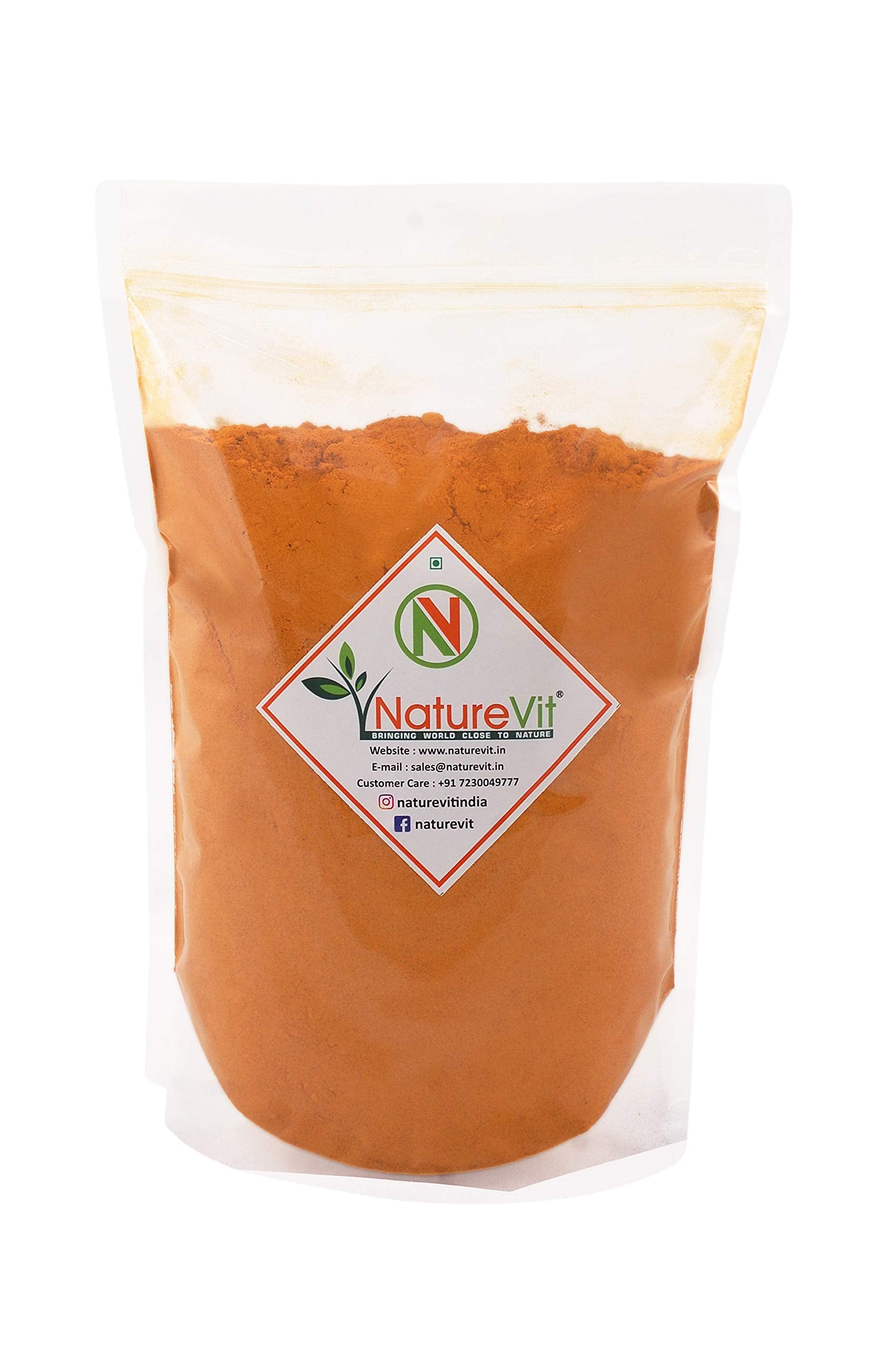 Naturevit Organic Lakadong Turmeric Powder, 1 Kg | High Curcumin Lakadong Turmeric Powder - Directly Sourced From The Organic Fa