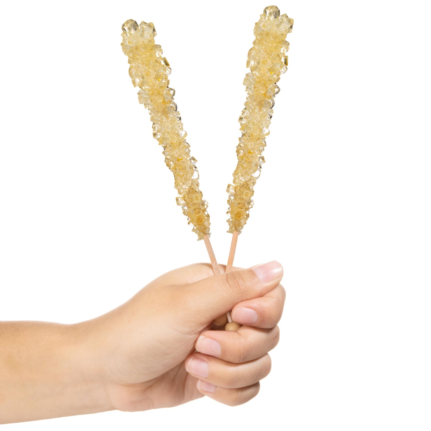 Candy Envy - Gold Rock Candy Sugar Sticks - Original Sugar Flavored - 12 Indiv. Wrapped