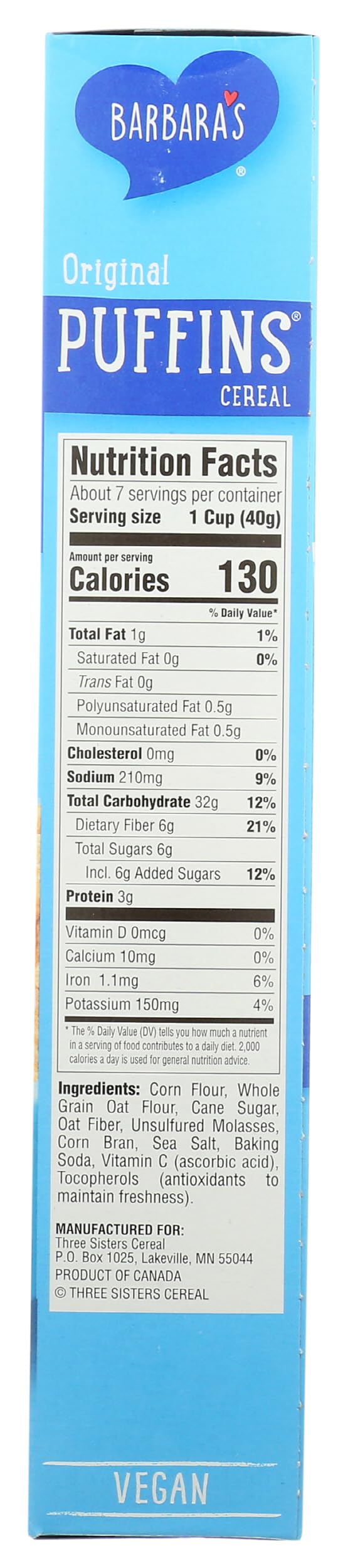 Barbaras Bakery Original Puffins Cereal, 10 Oz
