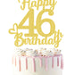 46 Birthday Cake Toppers-Gold Glitter, 46Th Cake Topper For Men,46 Cake Topper For Women, 46Th Birthday Decorations,46Th Birthda
