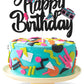 Caiwowo Happy Birthday 90s Throwback Cake Topper - Paper, Multi Color, Model 1 - 1990s Party Supplies and Decorations