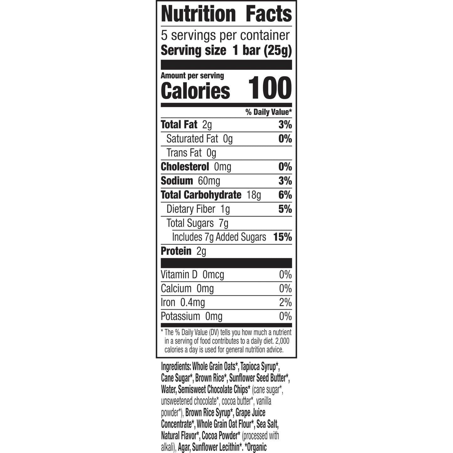 Annies Chewy Granola Bars, Sunflower Butter Chocolate Chip, Organic Snacks, 5 Count, 4.45 oz