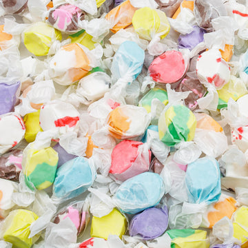 SALT WATER TAFFY 1 lb - 10 Assorted Flavors, Individually Wrapped, Bulk Old Fashion Candy in Resealable Bag, Gluten Free, Kosher