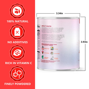 Strawberry Powder, 5.64Oz/160G Freeze Dried Strawberry Powder, No Sugar & Additives, 100% Natural, Freeze Dried Fruit Powd-Er Fo