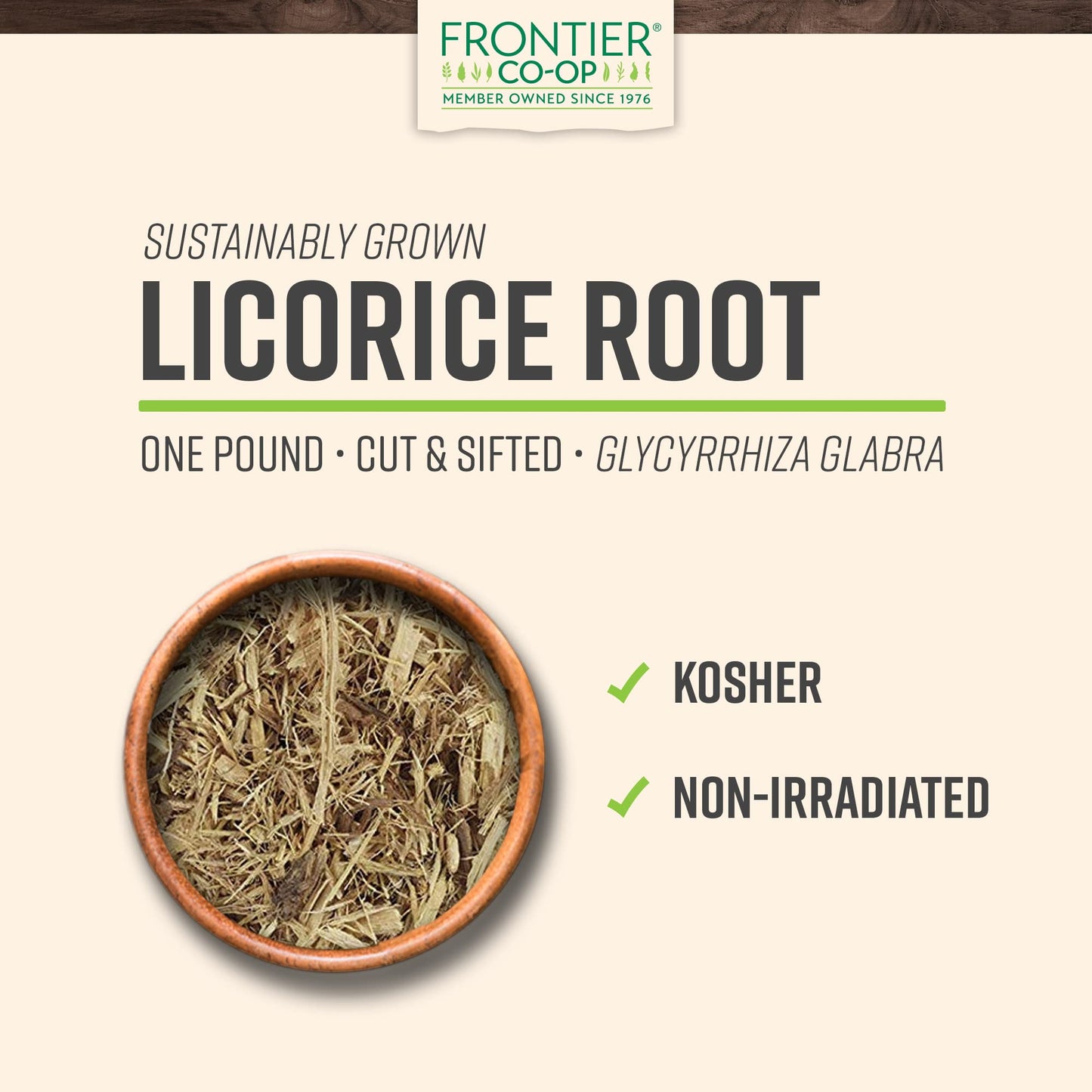 Frontier Co-op Cut & Sifted Licorice Root, 1lb - Brown Herbal Root for Tea and Tinctures, Natural Flavor Enhancer
