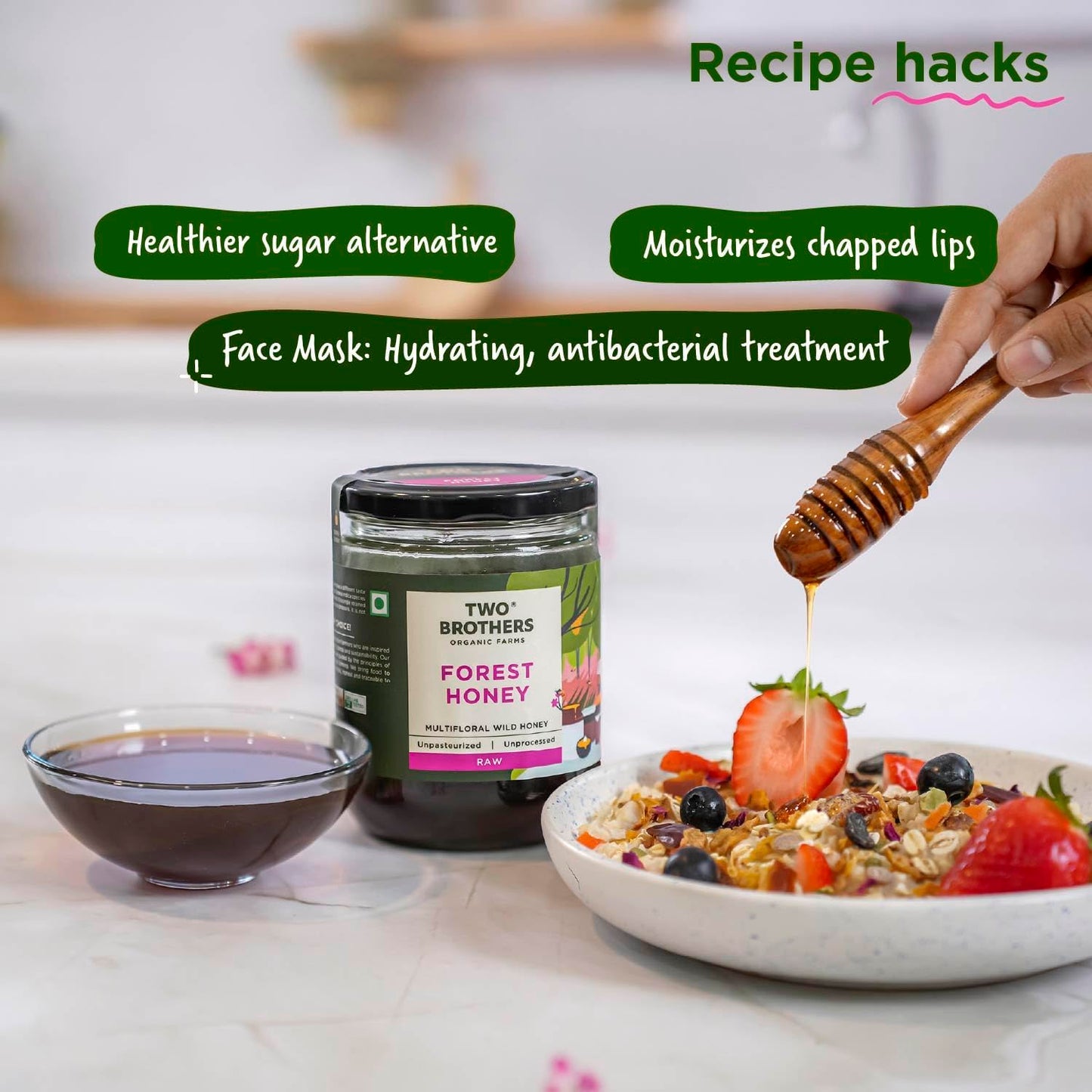 Forest Honey | Raw, Wild, Unfiltered & Unpasteurized | Multifloral Honey from Native Indian Bees | No Additives, Rich in Pollen