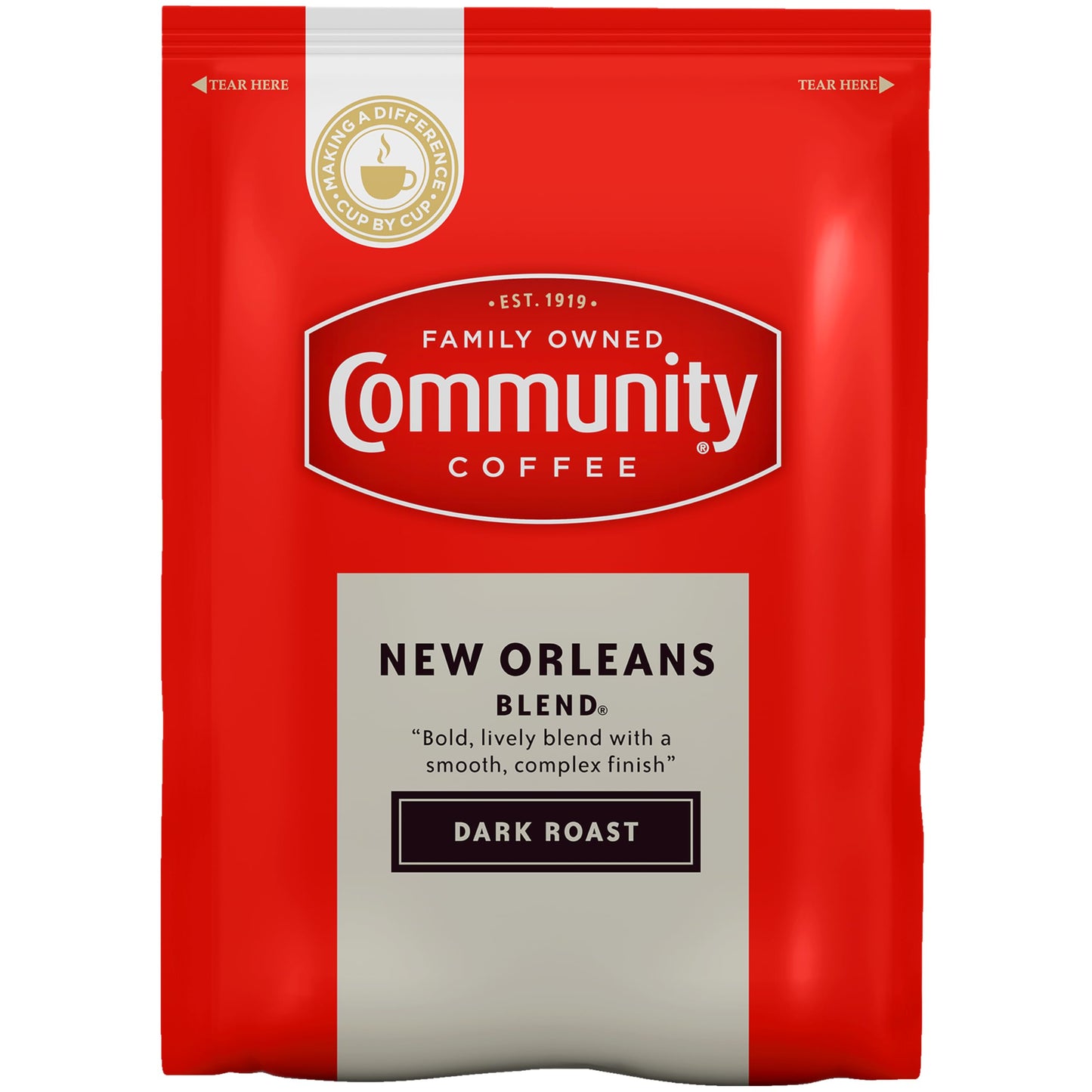 Community Coffee New Orleans Blend  Dark Roast Pre-Measured Coffee Packs  3.0 Ounce Each (Box of 20)