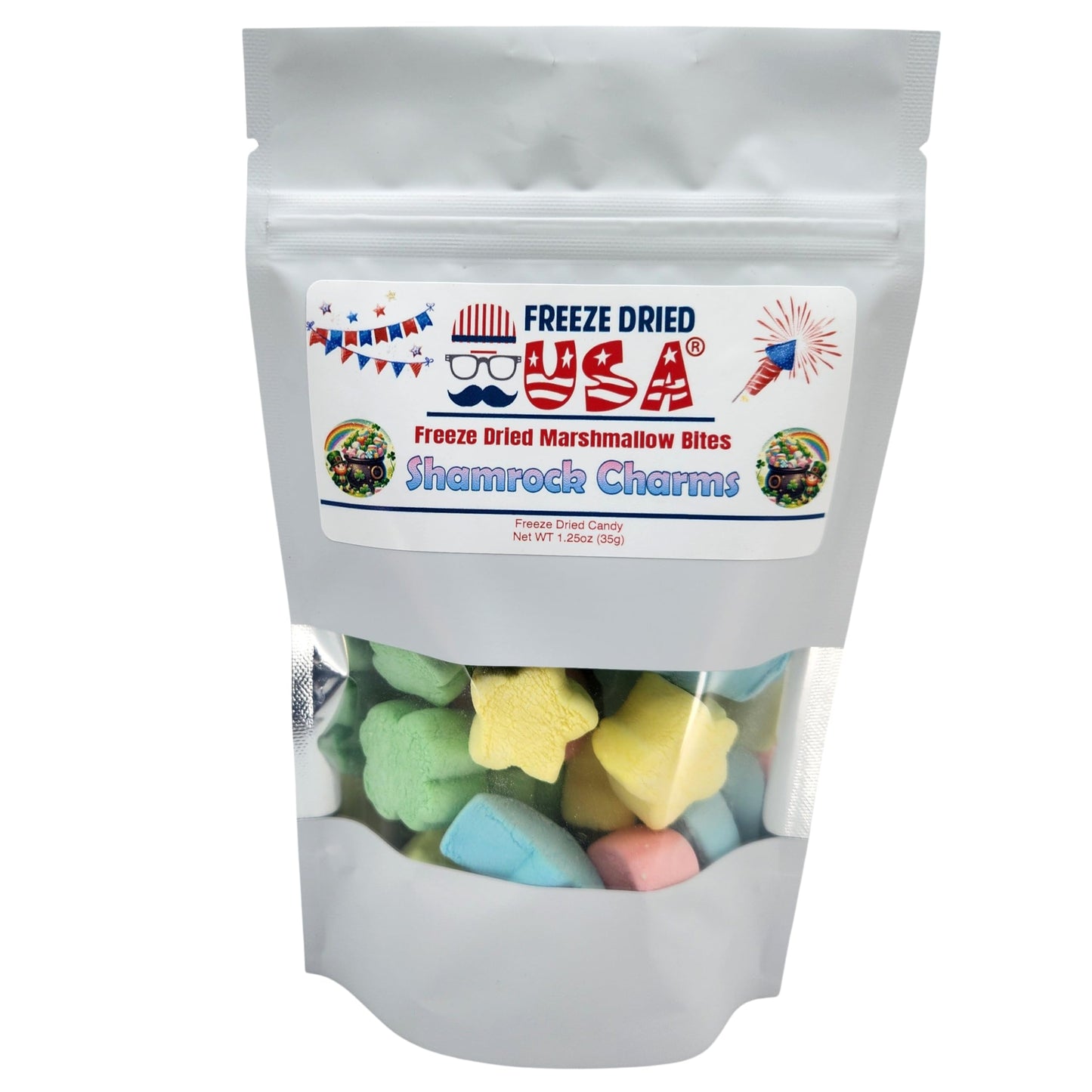 Shamrock Charms Freeze Dried Marshmallow Bites Two-Pack