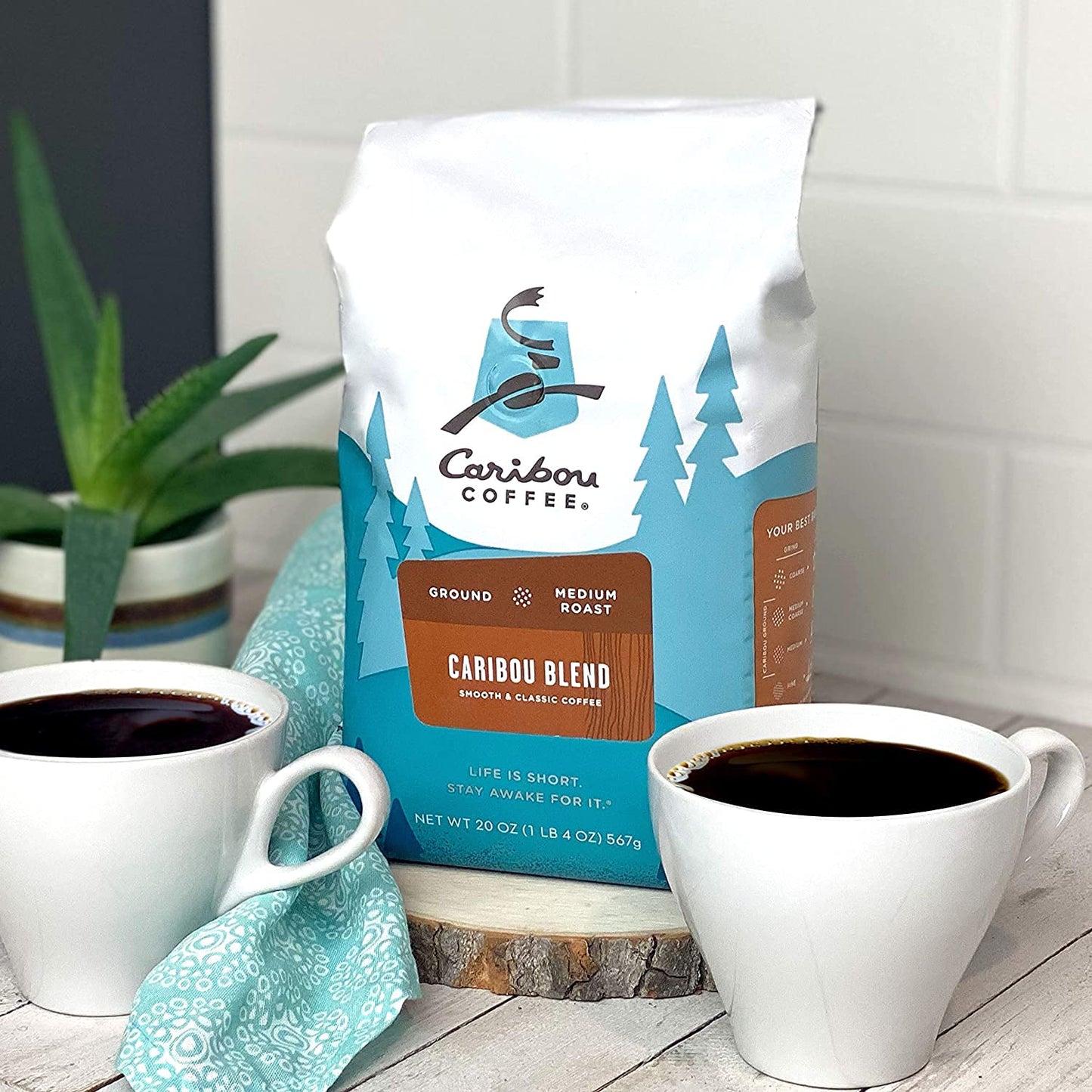 Caribou Coffee, Medium Roast Ground Coffee - Caribou Blend 20 Ounce Bag - Packaging May Vary