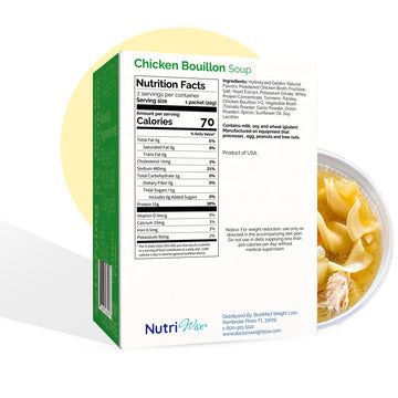Nutriwise High Protein Soup | Chicken Bouillon | 15G Protein, Low Calorie, Low Carb, Low Fat, Low Sugar | Gluten Free Diet For H