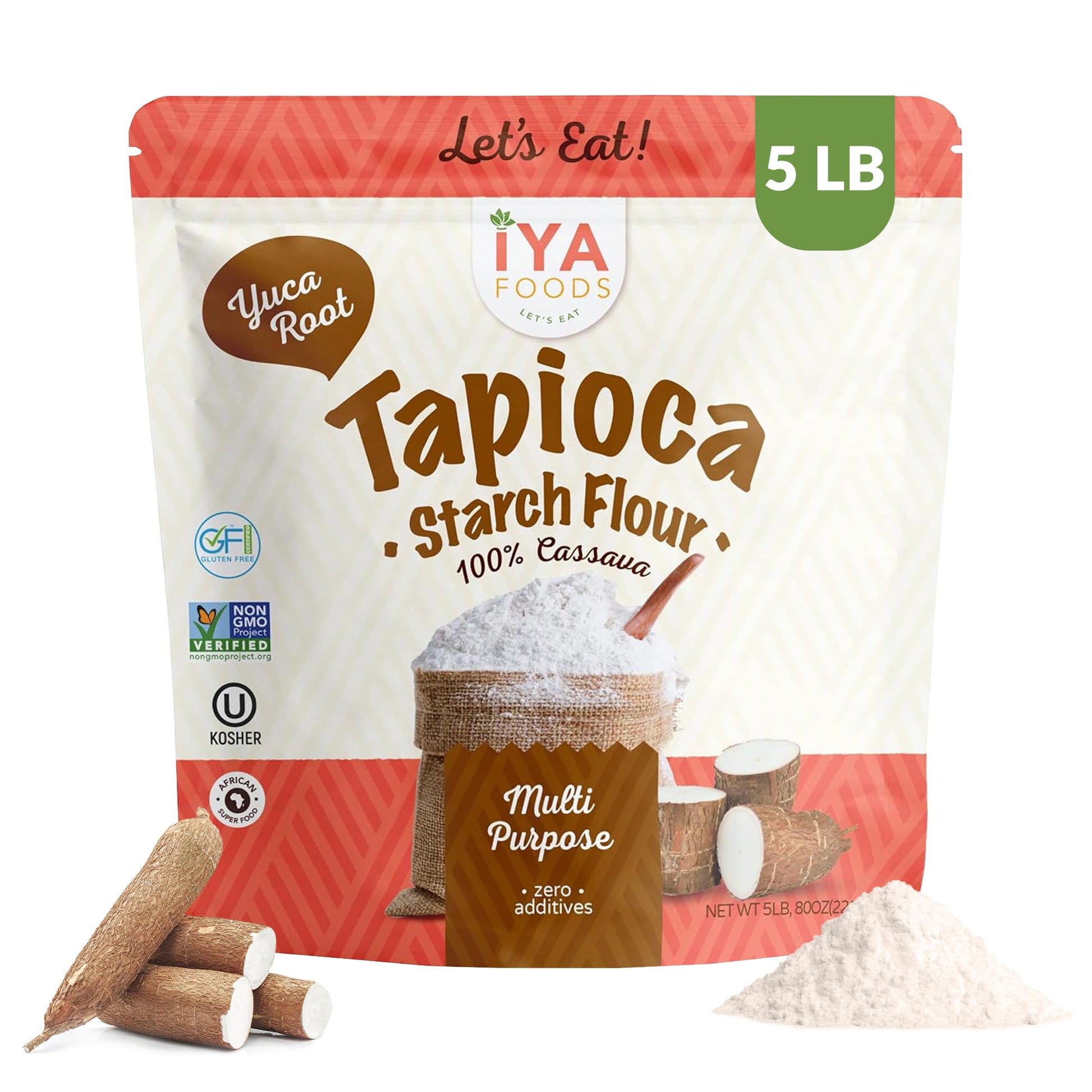 Iya Foods Tapioca Starch Flour - All Purpose Flour Organic, Grain-Free, Non-Gmo & Kosher Verified - Multi Purpose Substitute; Ma