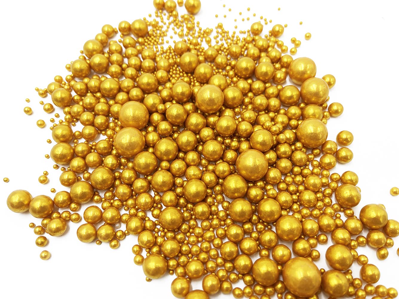 Edible Pearl Sugar Sprinkles Gold Candy 120G/ 4.2Oz Baking Edible Cake Decorations Cupcake Toppers Cookie Decorating Ice Cream T