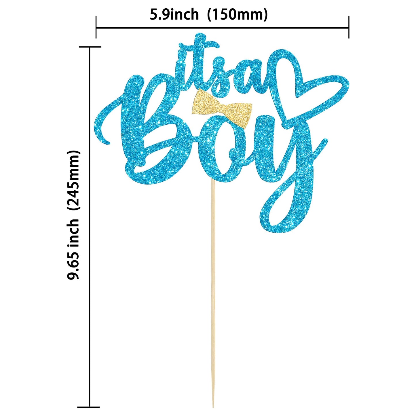 Gyufise 1 Pack Blue Glitter It'S A Boy Cake Topper Gender Reveal Cake Decoration Pick For Baby Shower Gender Reveal Baby Boy 1St