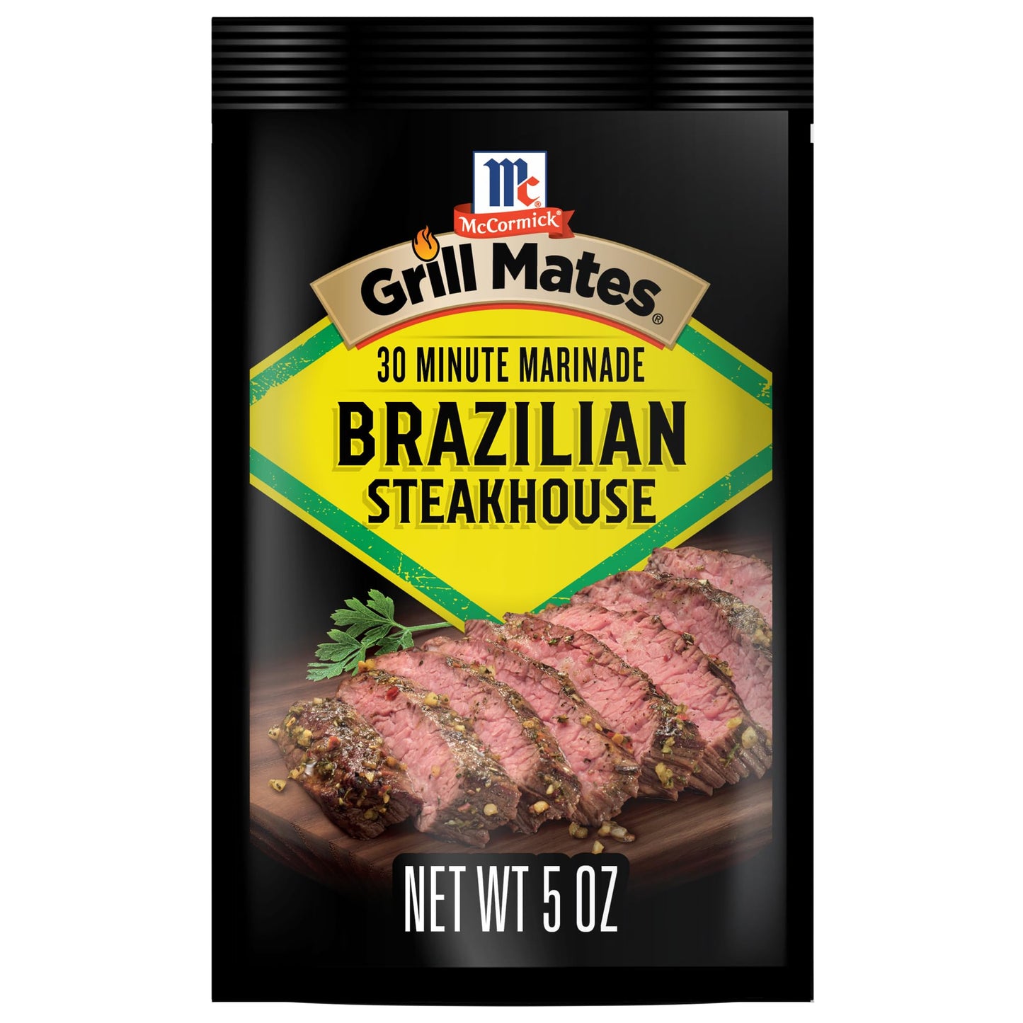McCormick Grill Mates Marinade, Brazilian Steakhouse, 30 Minute Liquid Marinade, Single Use Pouch, No Waste, Exciting Brazilian-