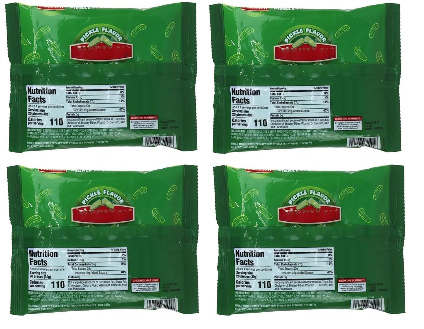 Pickle Flavor Jelly Beans 16Oz Total Easter Basket Candy Gifts Egg Hunt Stuffers - Includes Pitching Pigeon Brand Magnet