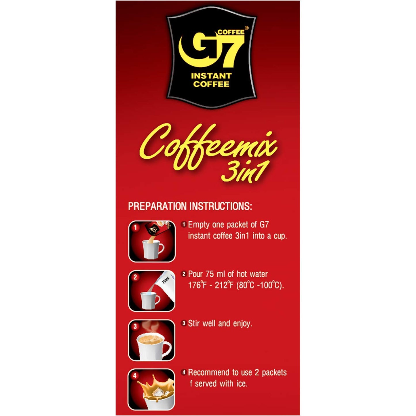 Trung Nguyen — G7 3 In 1 Instant Coffee — Roasted Ground Coffee Blend W/Non-Dairy Creamer And Sugar — Strong And Bold — Instant Vietnamese Coffee | 100 Packets (3 Bags In A Pack)