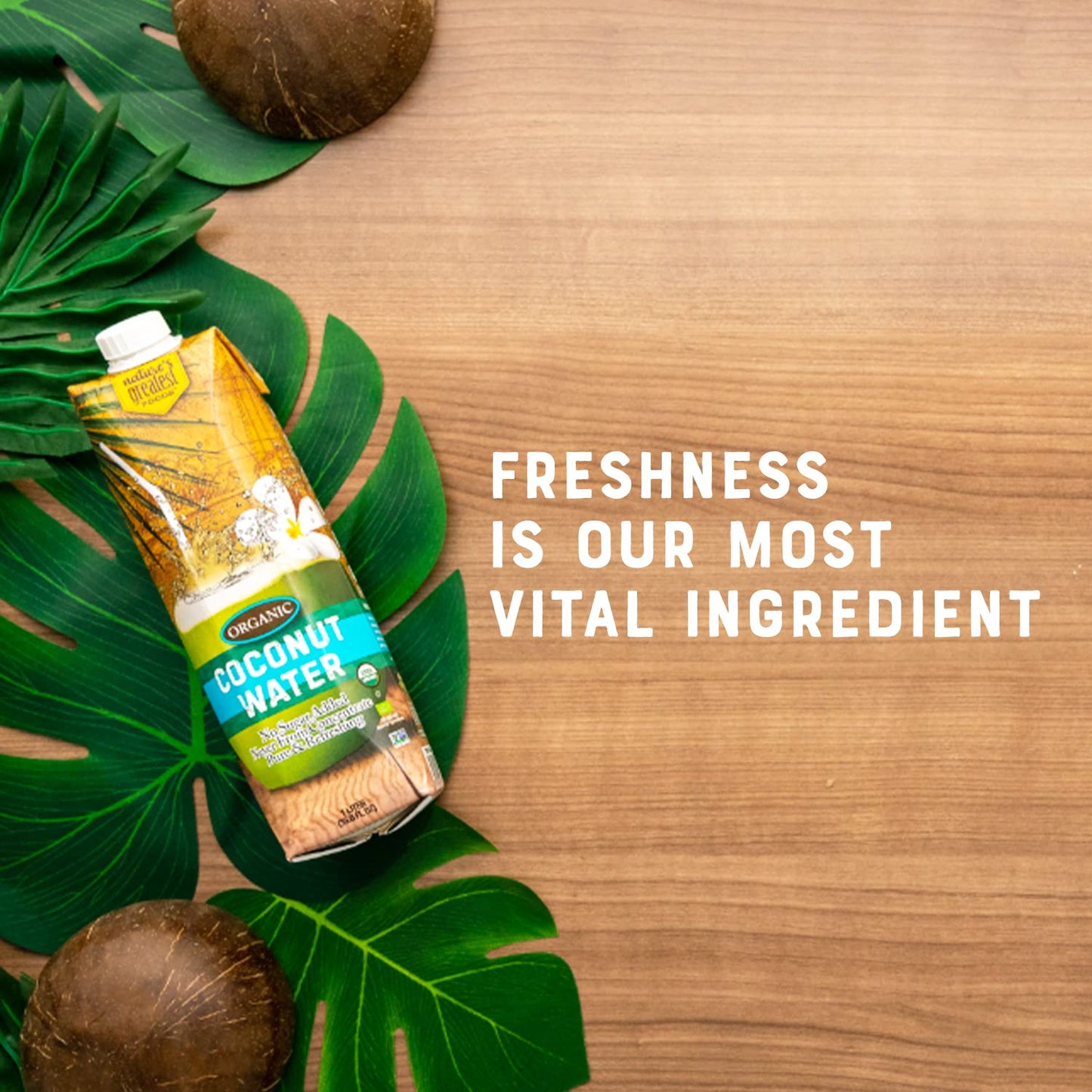 Nature'S Greatest Foods, Organic Coconut Water, Usda Organic Certified, No Sugar Added, Never From Concentrate, Pure & Refreshin