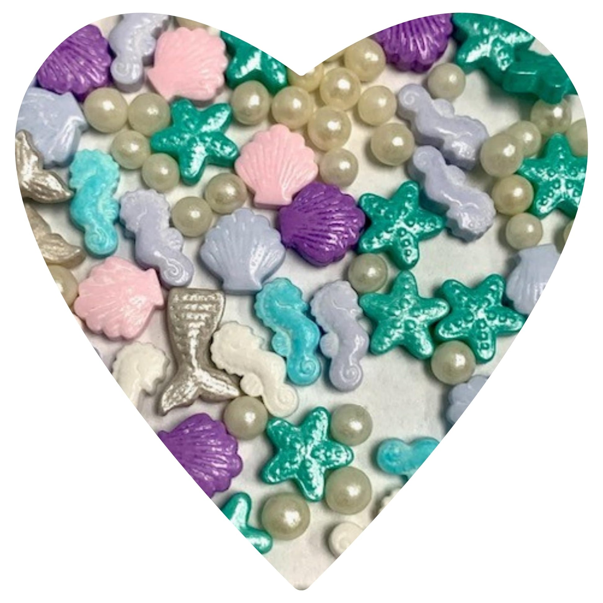 COOL MOM SPRINKLES Seahorse, Seashell, Starfish, Pearl Sprinkles (4 oz.) - Under The Sea Themed Sprinkles for Decorating Ocean C