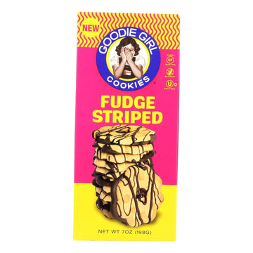 Goodie Girl Cookies, Cookie, Fudge Striped, Pack of 6, Size 7 OZ, (Wheat Free)