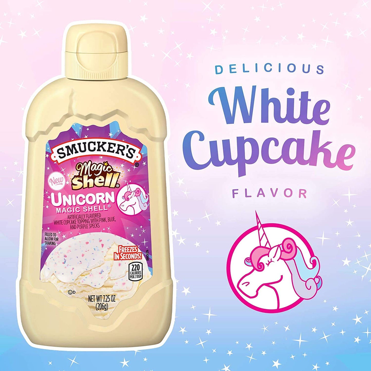 Smuckers Unicorn Magic Shell Smuckers Topping Freezes In Seconds (1) 7.25 oz Bottle