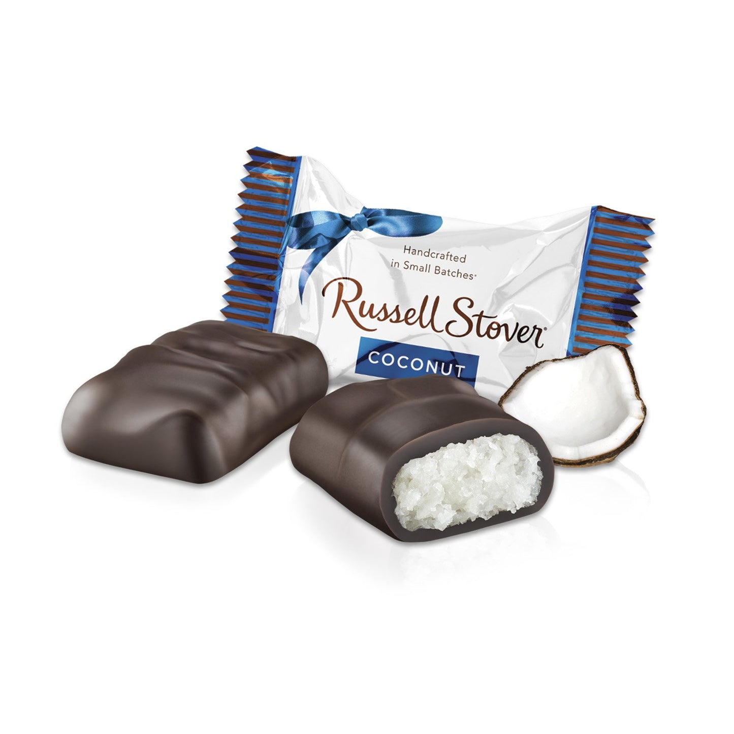 Russell Stover Dark Chocolate Coconut Mini Gusset Bag 6 Ounce Russell Stover Chocolate Coconut Chocolate Candy Bag; Sweet Coconu