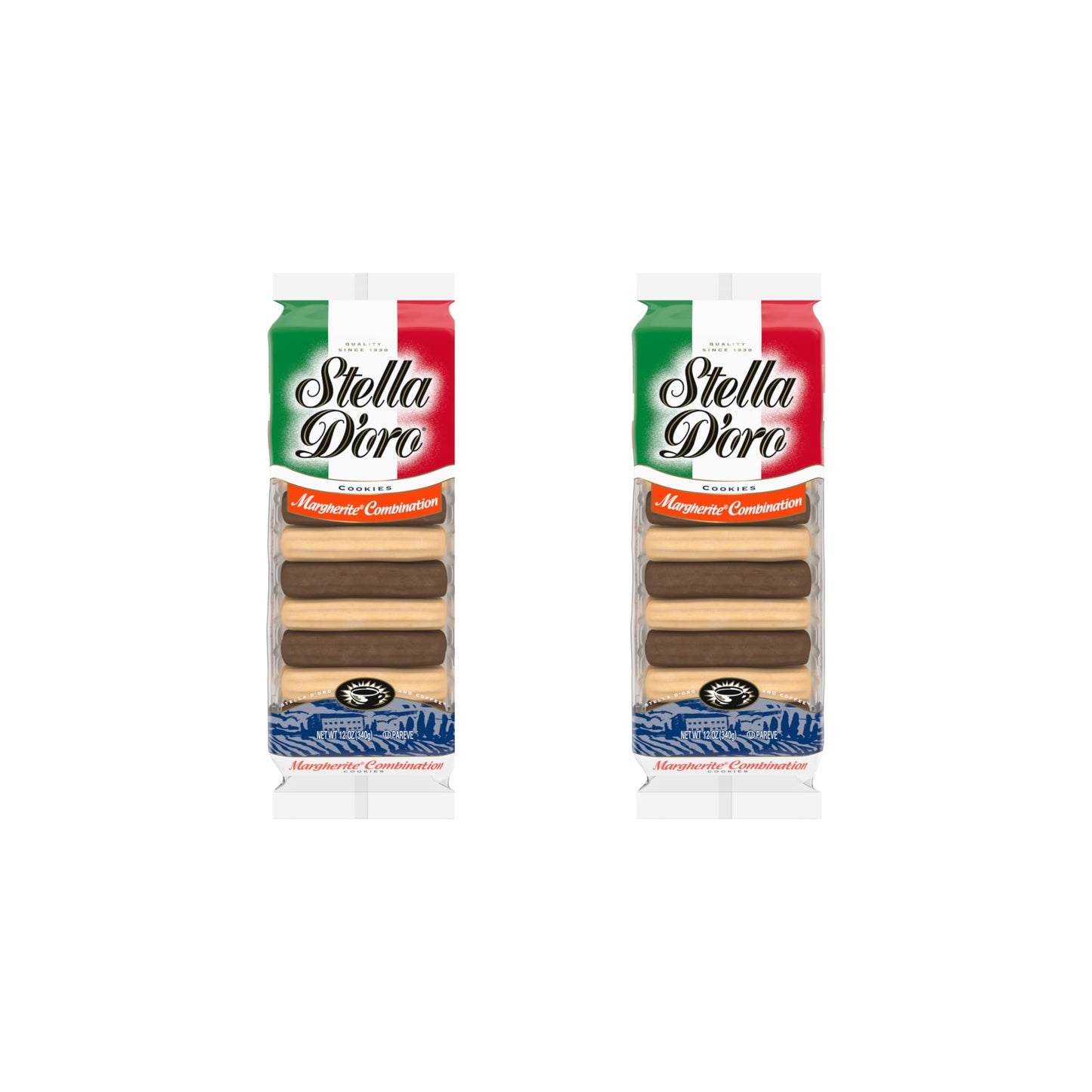 Stella Doro Cookies, Margherite Combination Chocolate & Vanilla Cookies, 12 Oz (Pack of 2)