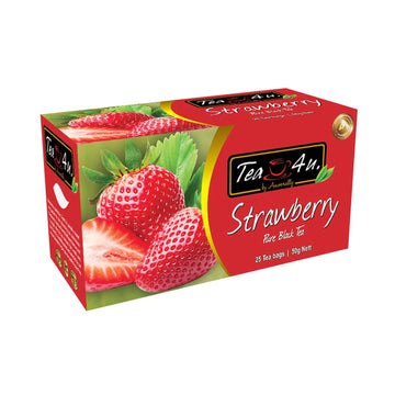 Tea4U Flavored Black Ceylon Teabags - Strawberry | Ideal Quality From Sri Lanka'S Finest Leaves And Expertly Blended - 25 Count