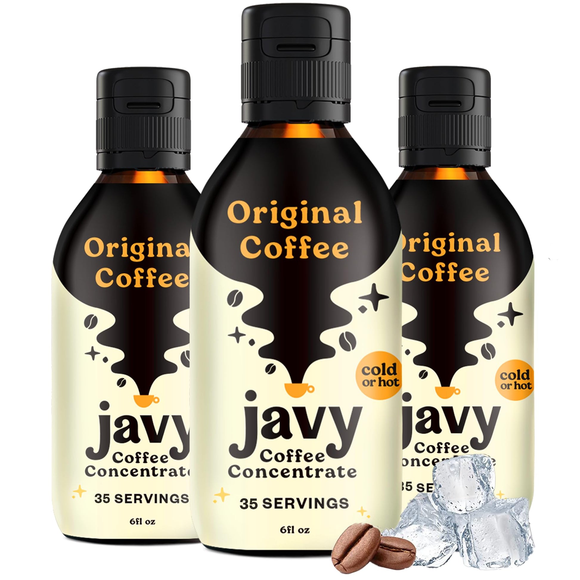 Javy Coffee Cold Brew Coffee Concentrate, 30X, 3 Bottles, Black