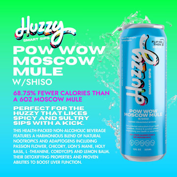 Huzzy Smart Sips Non-  ic Moscow Mule Inspired Drink - Low Calorie, Low Carb - 4 Pack
