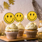 Seajan 48 Pcs One Happy Dude Birthday Cupcake Toppers Smile Face 1St Birthday Cake Topper Hippie First Birthday Decoration Mini